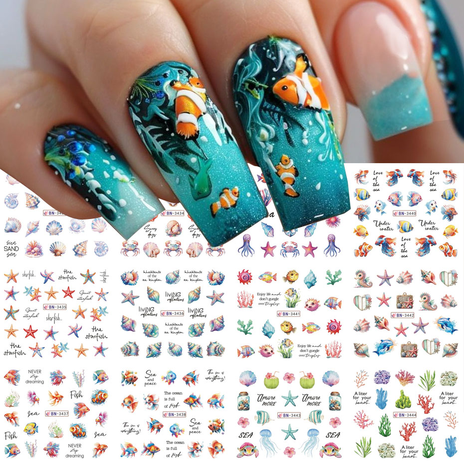 Nail Art France - 12 Ontwerp Oceaan Schepsel Water Nail