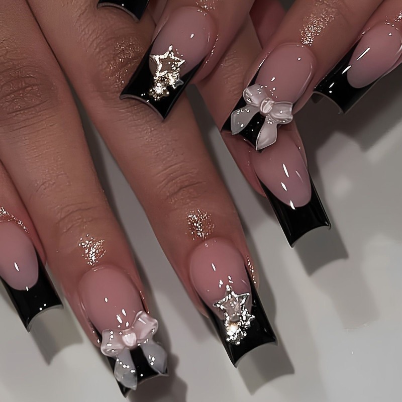 Nail Art Pink - 24 stuks zomerse lange opdruknagels, goedkope