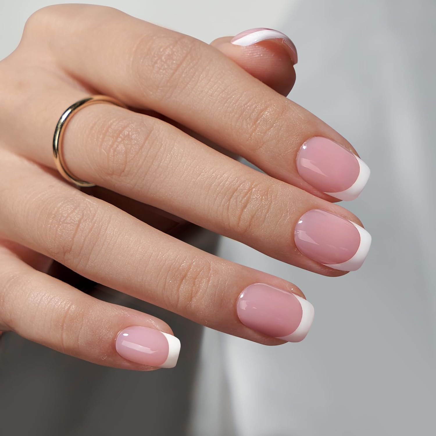Nail Art France - 24 STKS Kort Vierkant Wit Frankrijk
