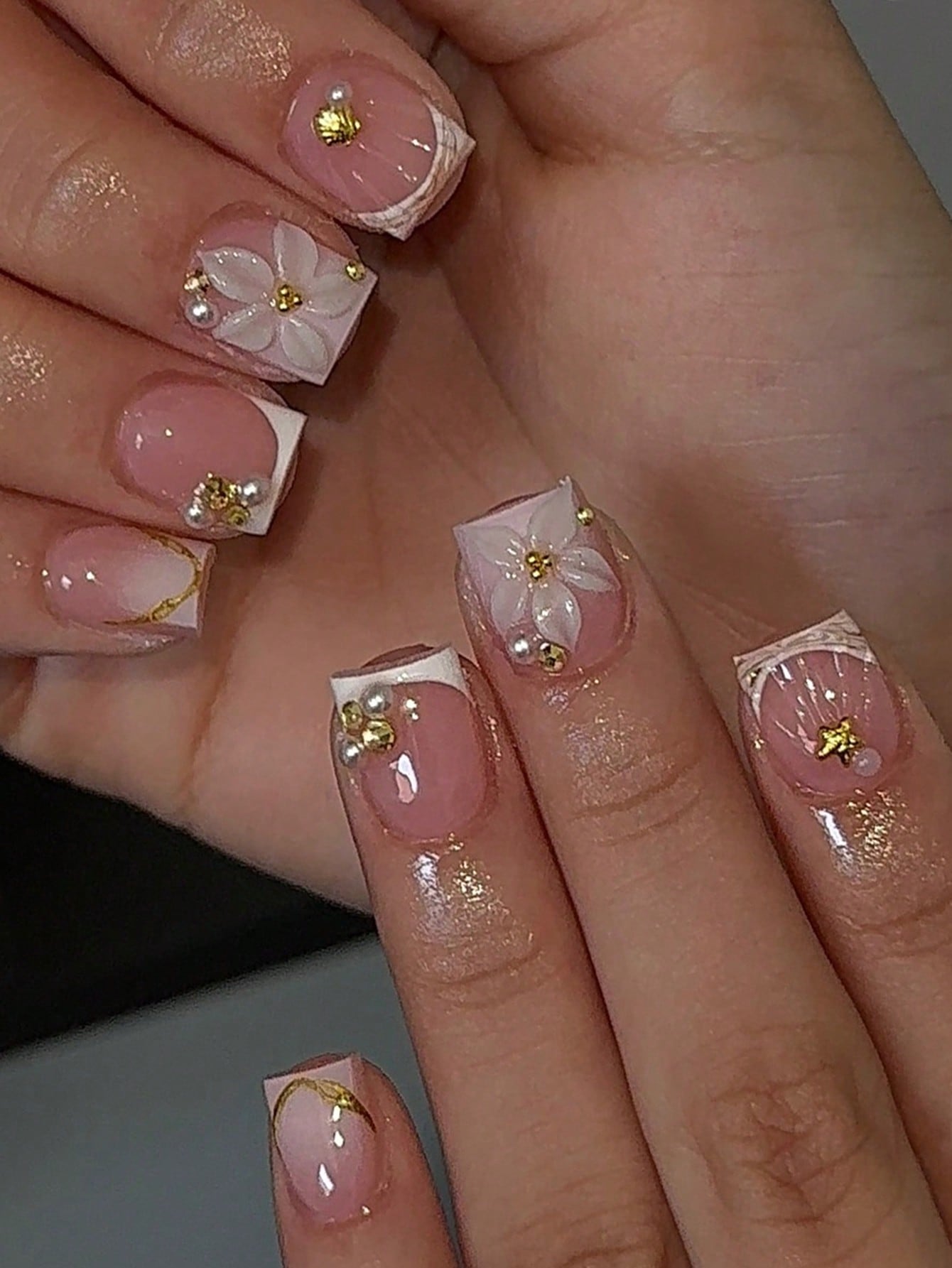 Nail Art French - 24 stuks korte vierkante witte Franse