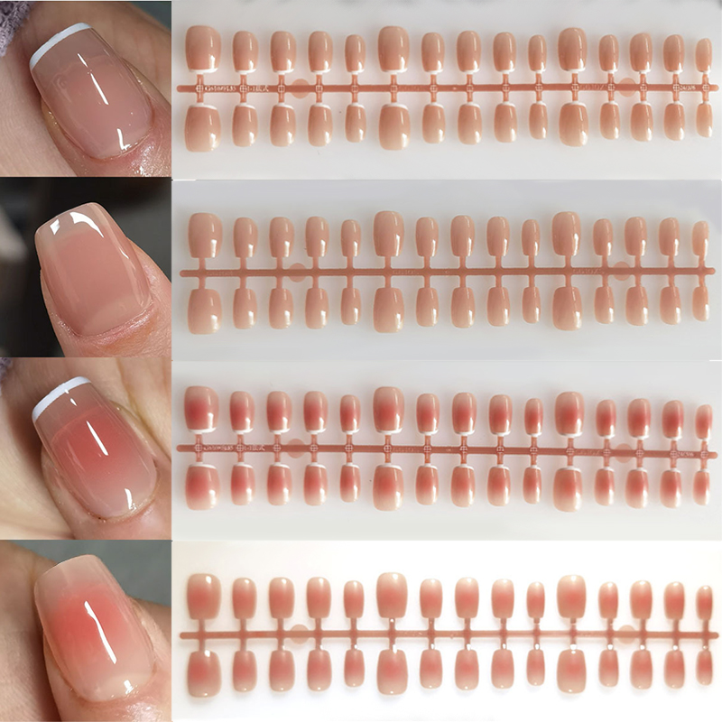 Nail Art Pink - 30pcs Gradiënt Nepnagels Franse Blush Naakt