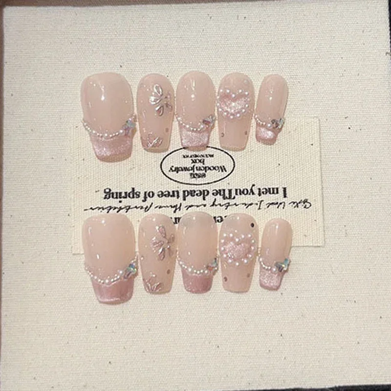 Nail Art Full Cat Eye - 10 stuks schattig handgemaakt Cat Eye