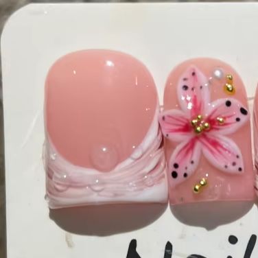 Nail Art Pink - 10 stks/set Naakt Roze Gradiënt Korte