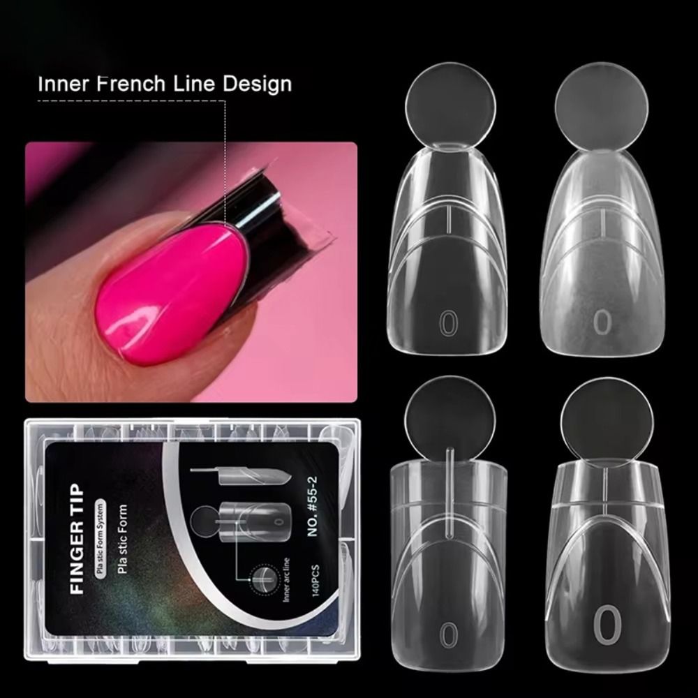 Nail Art Extension - 140 stuks matte Franse nagel dual