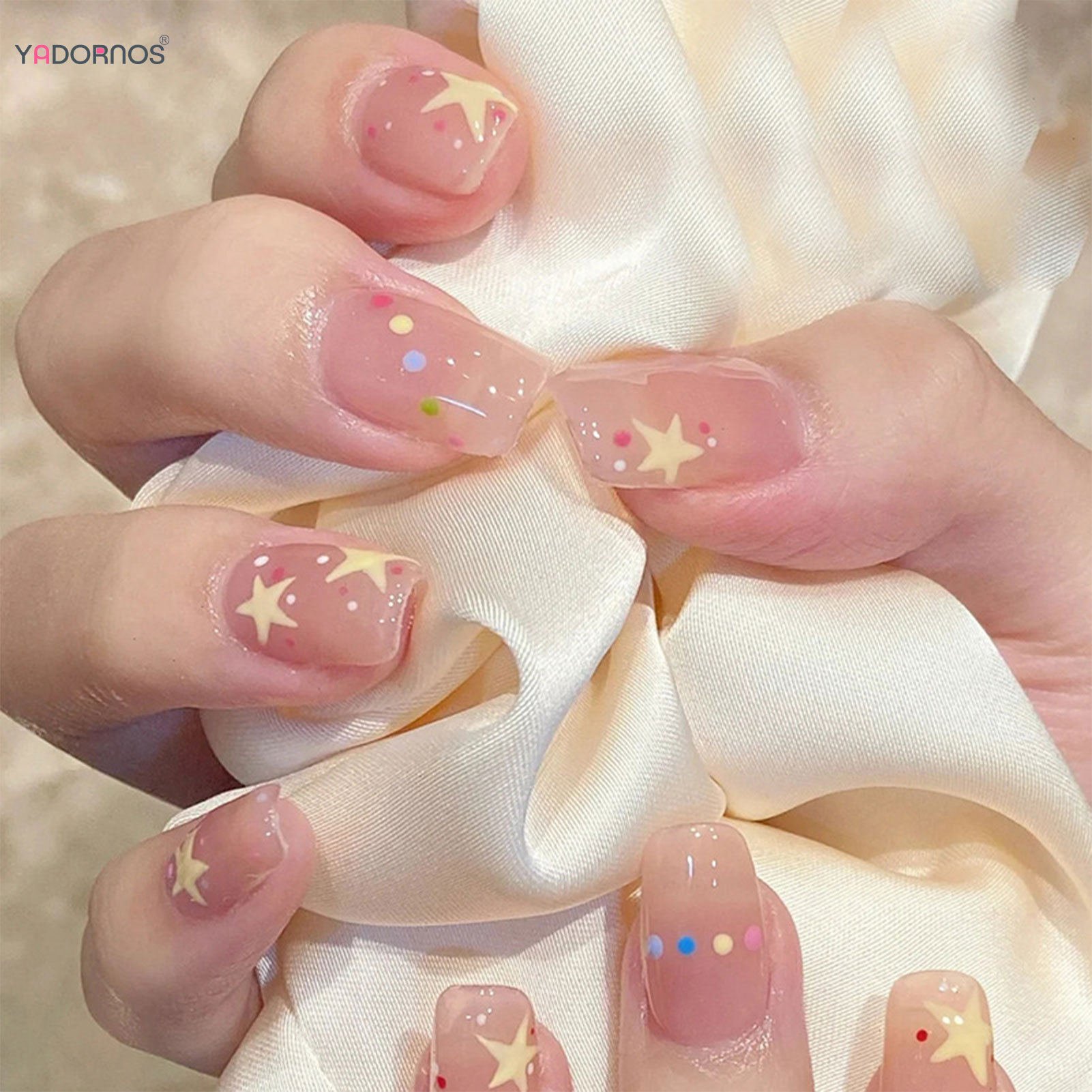Nail Art Y2K - Nude Color Press On Nails Korte