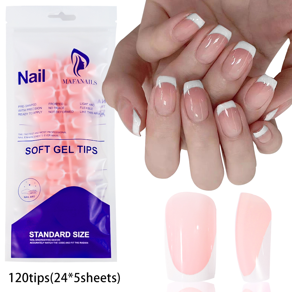 Nail Art Y2K - 120 stks glanzende korte vierkante druk
