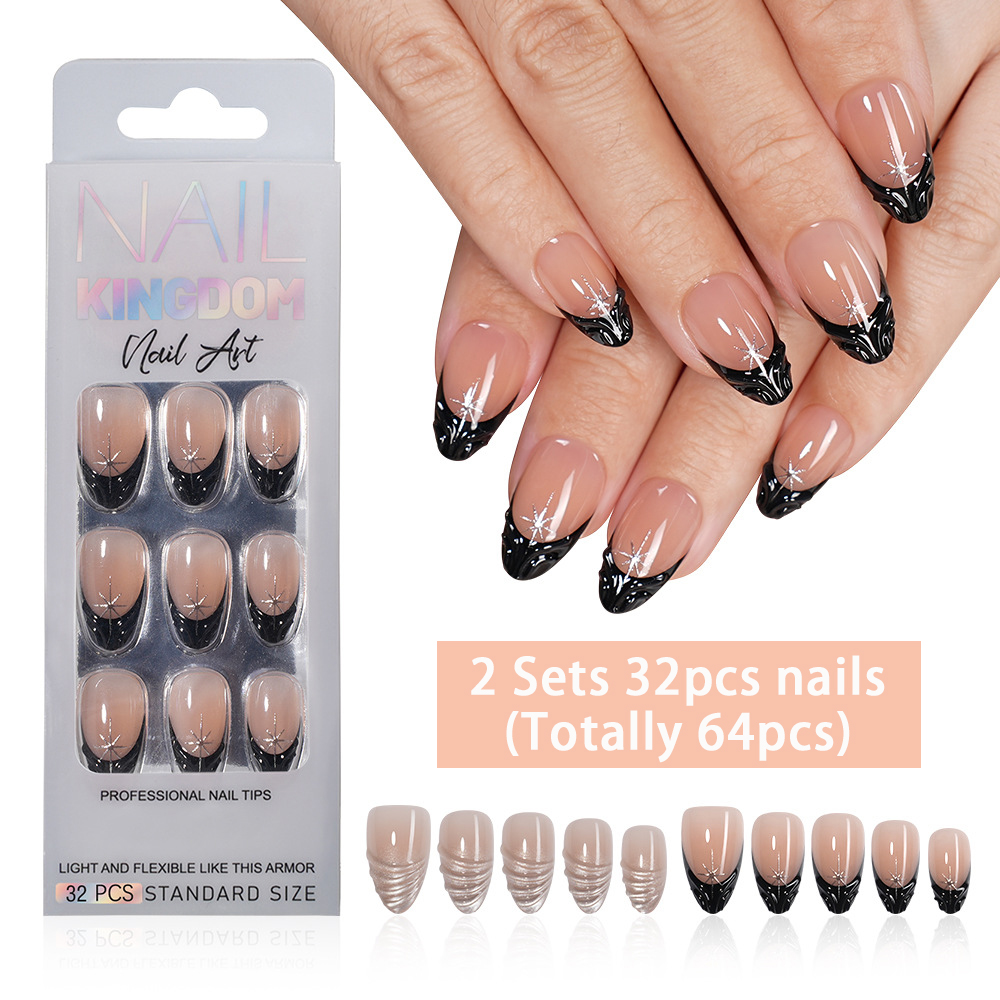 Nail Art Full Cat Eye - VITAGWX 64 stuks Amandelvormige opzetnagels 2