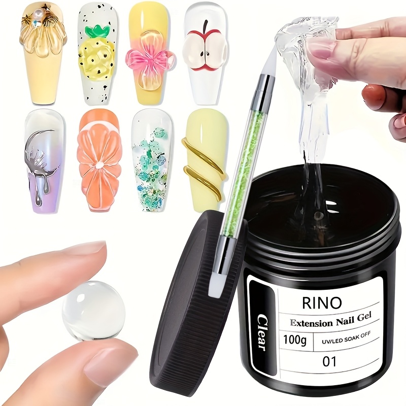Nail Art Extension - 100g Transparante Anti-aanbak Handverlengende Nagellak met