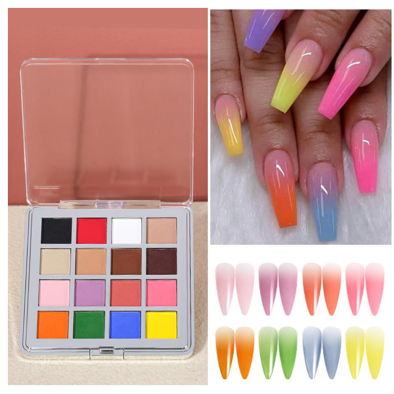Nail Art Ombre Glitter - Mocmaki DIY Gradient Nagelpoeder 12 Kleuren