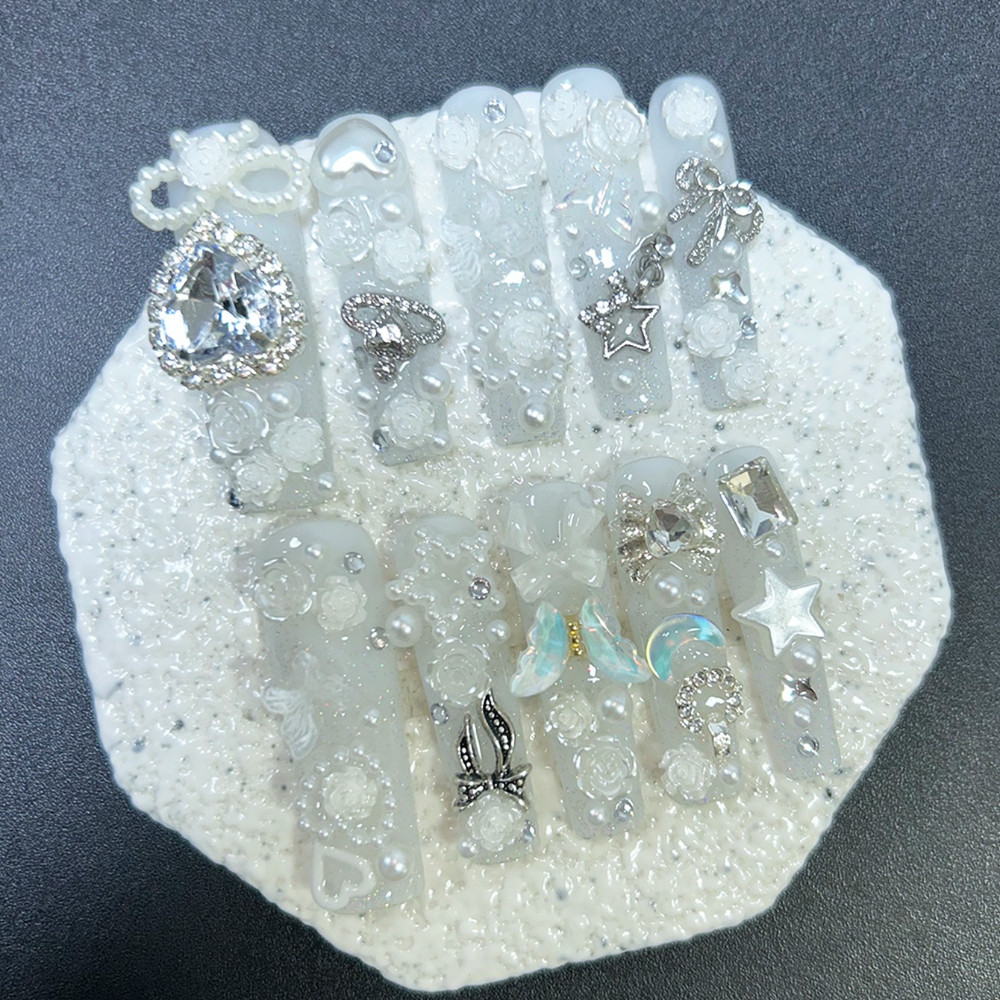Nail Art Y2K - 10 stuks schattige Jirai Kei witte