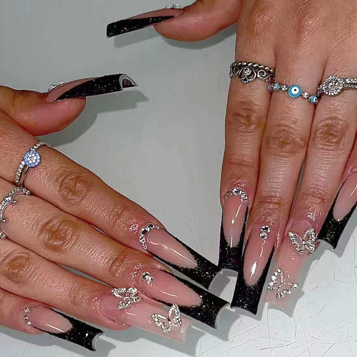 Nail Art French - 24 stks Zwarte Franse Nep Nagels
