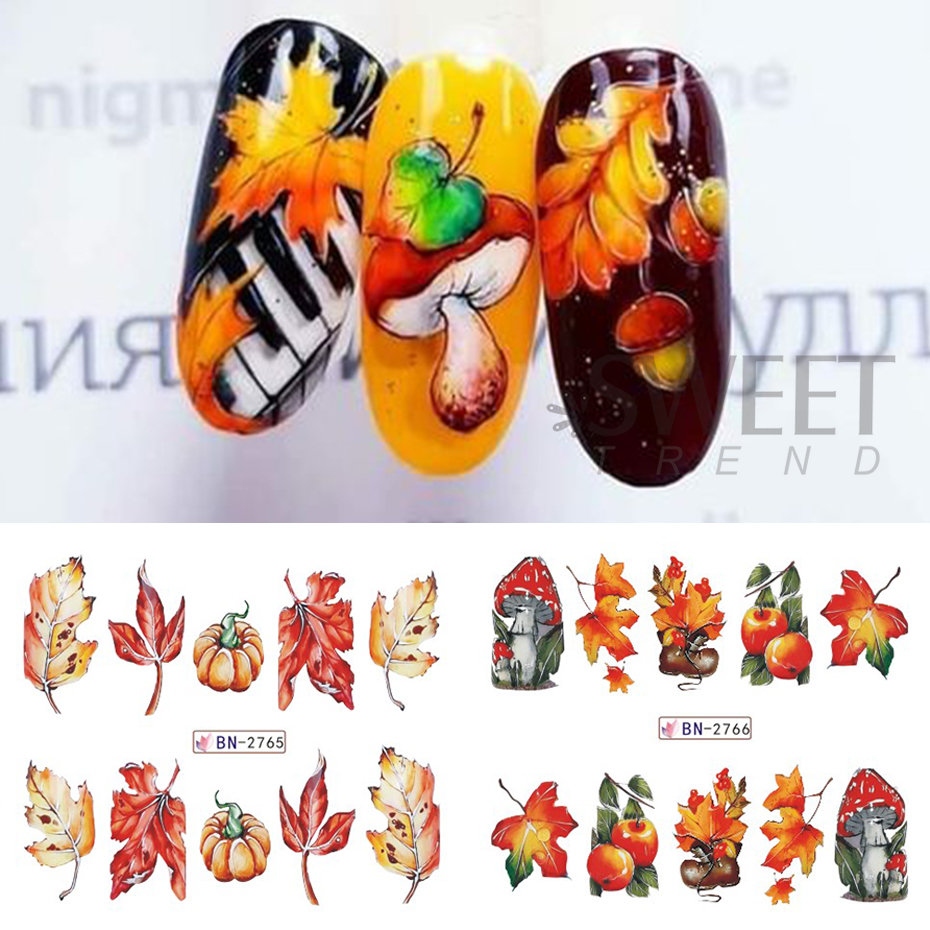 12 Stuks Herfst Nagelstickers  - Nail Art France recensie en prijs