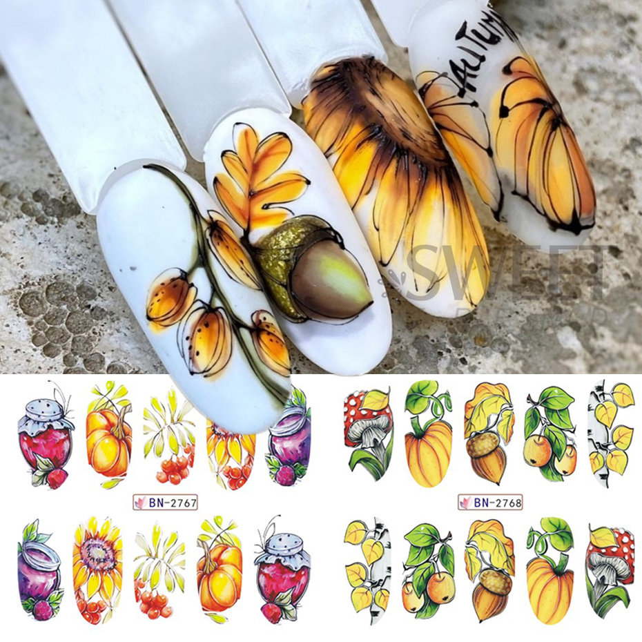 12 Stuks Herfst Nagelstickers  - Nail Art France recensie en prijs
