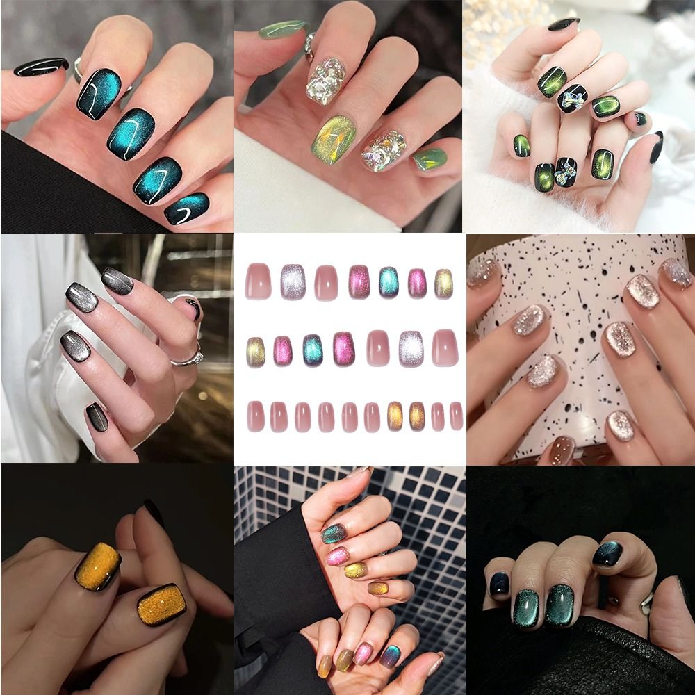 24 stuks herbruikbare kattenoo - Nail Art Full Cat Eye recensie en prijs