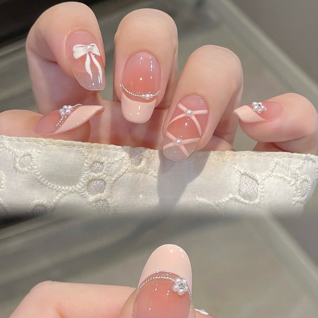 10 stuks wit Frans roze hart d - Nail Art French recensie en prijs