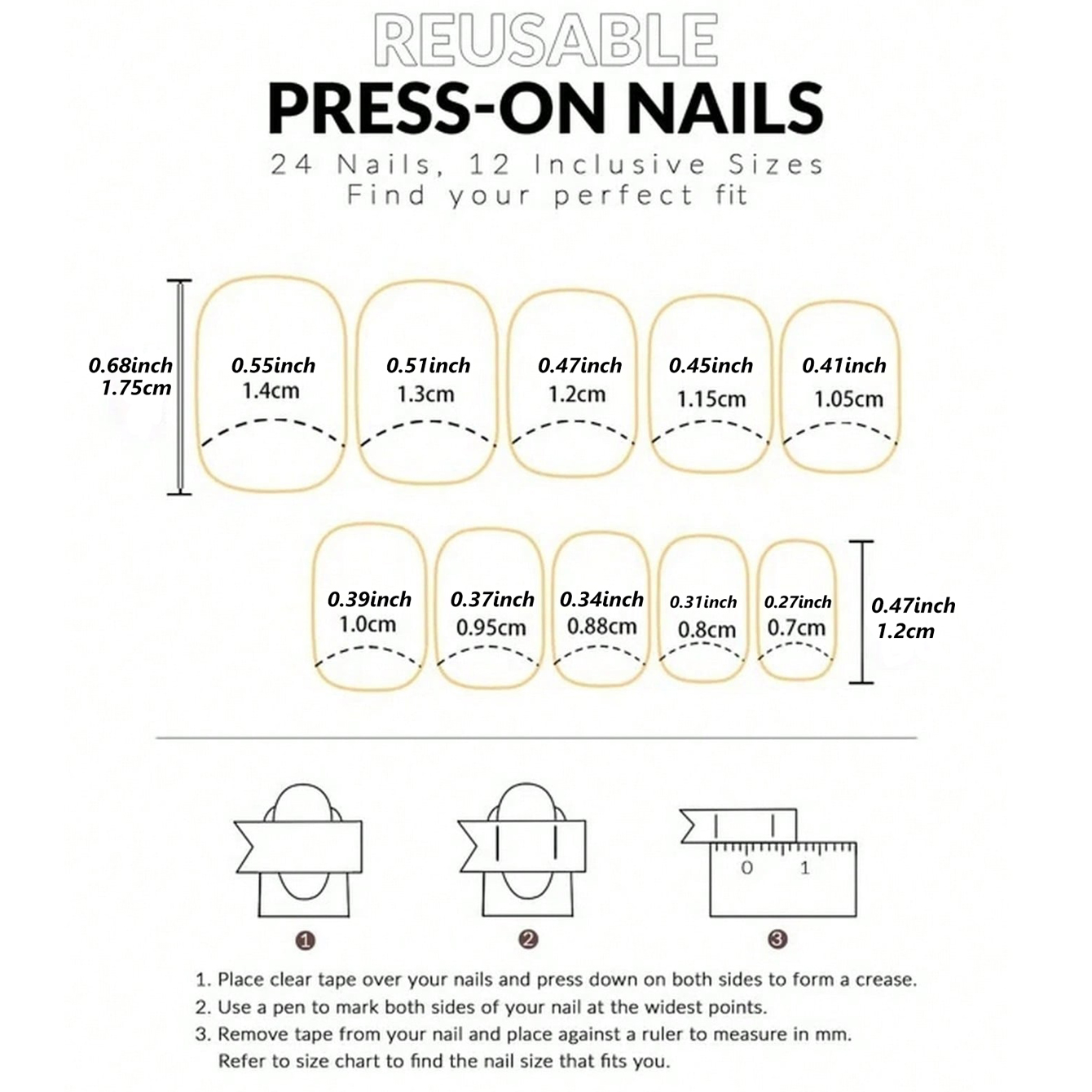 24 STKS Kort Vierkant Wit Fran - Nail Art France recensie en prijs