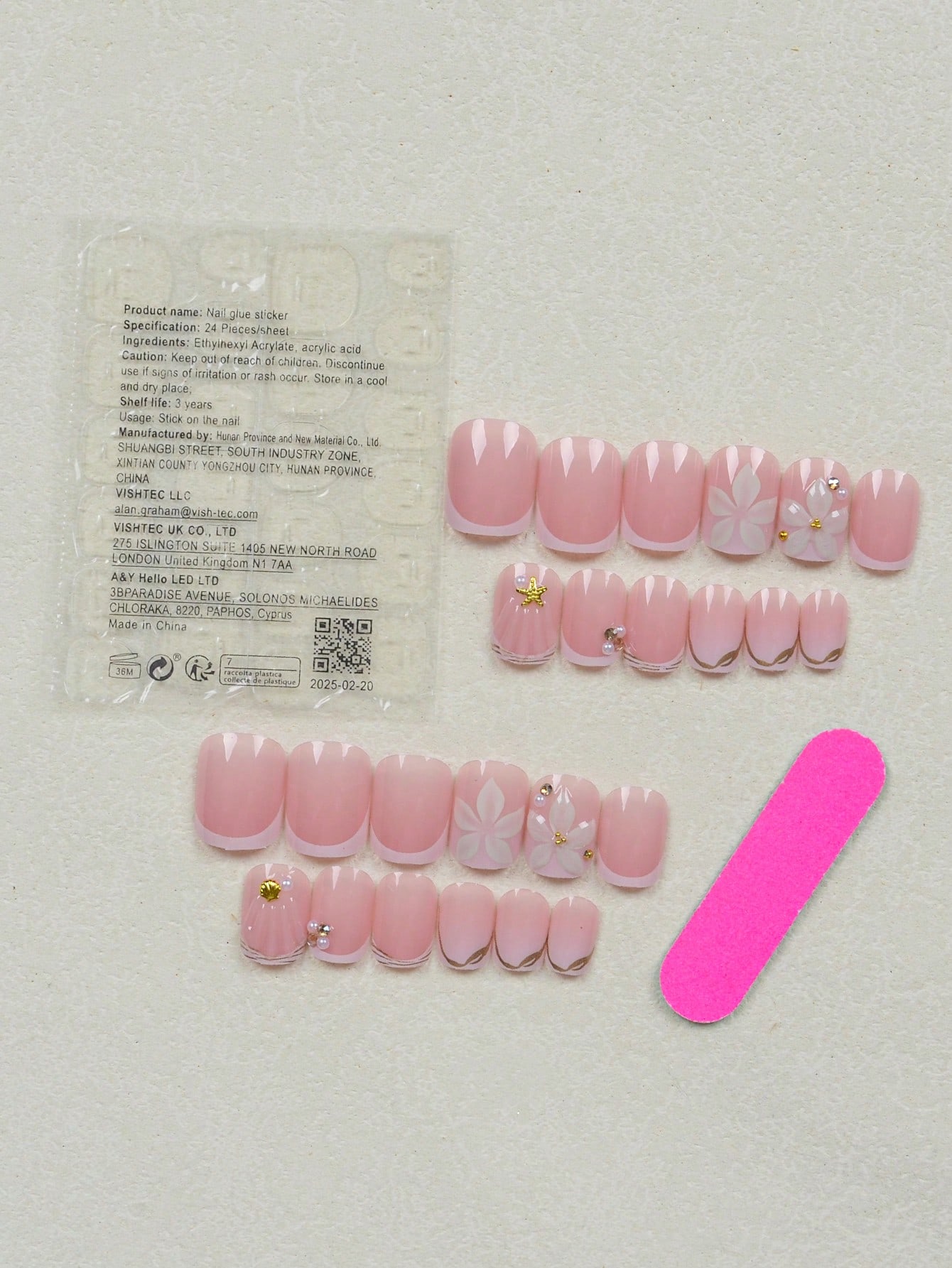 24 stuks korte vierkante witte - Nail Art French recensie en prijs