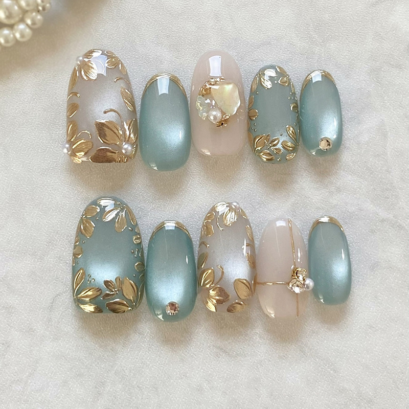 24 stuks blauwe kattenoog aman - Nail Art Full Cat Eye recensie en prijs