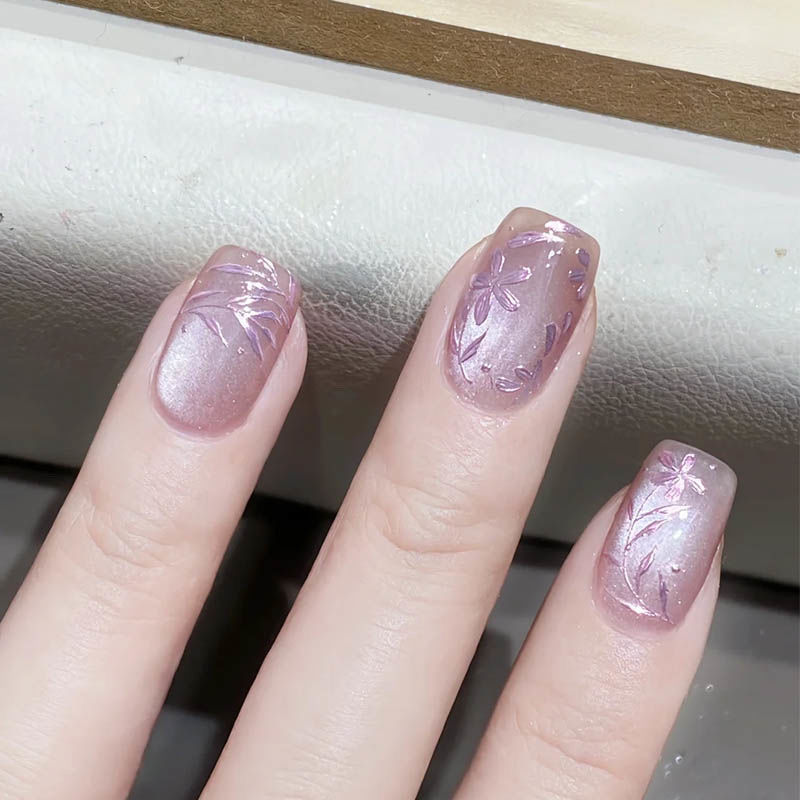 Nieuwe paarse emaille bloem ve - Nail Art Y2K recensie en prijs