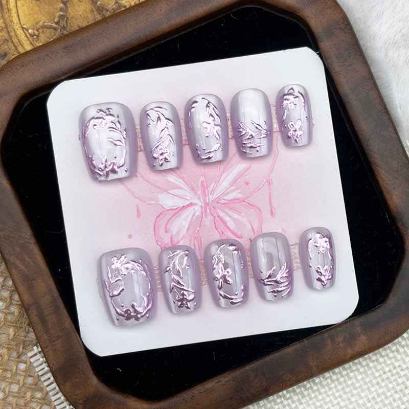Nieuwe paarse emaille bloem ve - Nail Art Y2K recensie en prijs
