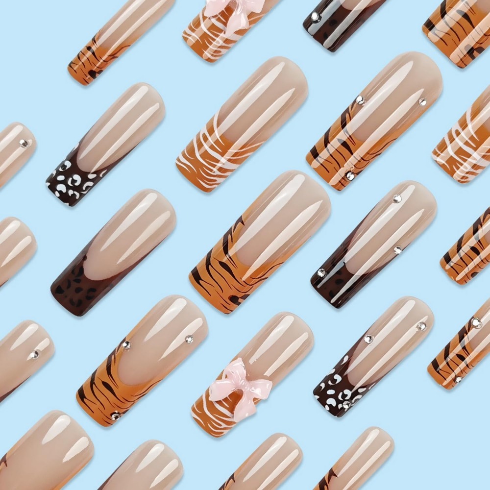 Leoprint Franse tip volledige  - Nail Art Y2K recensie en prijs
