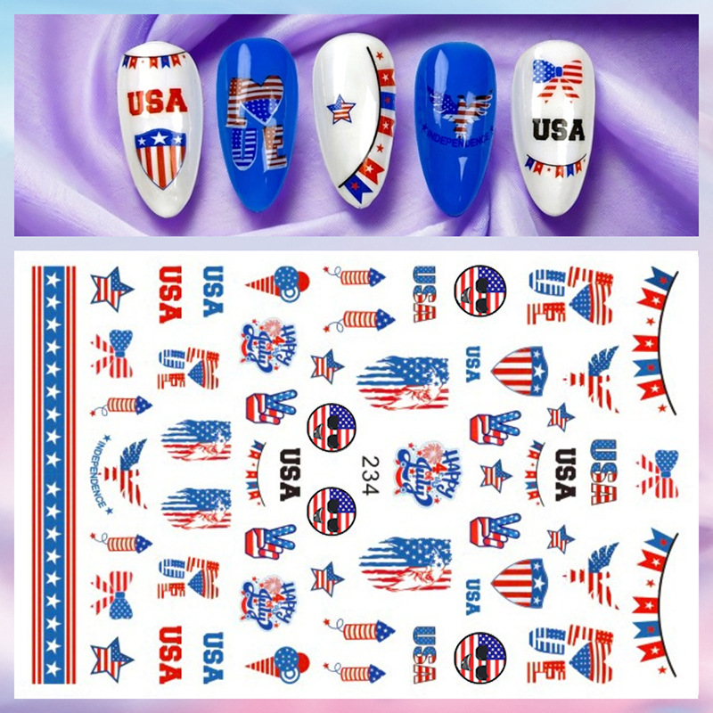 1 vel 4 juli nagelstickers Ona - Nail Art France recensie en prijs
