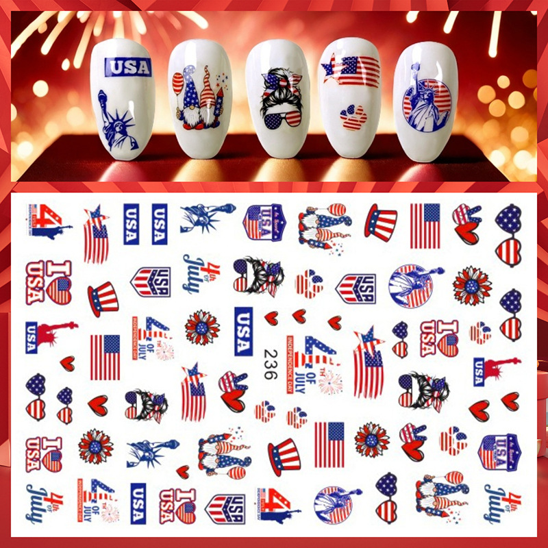1 vel 4 juli nagelstickers Ona - Nail Art France recensie en prijs