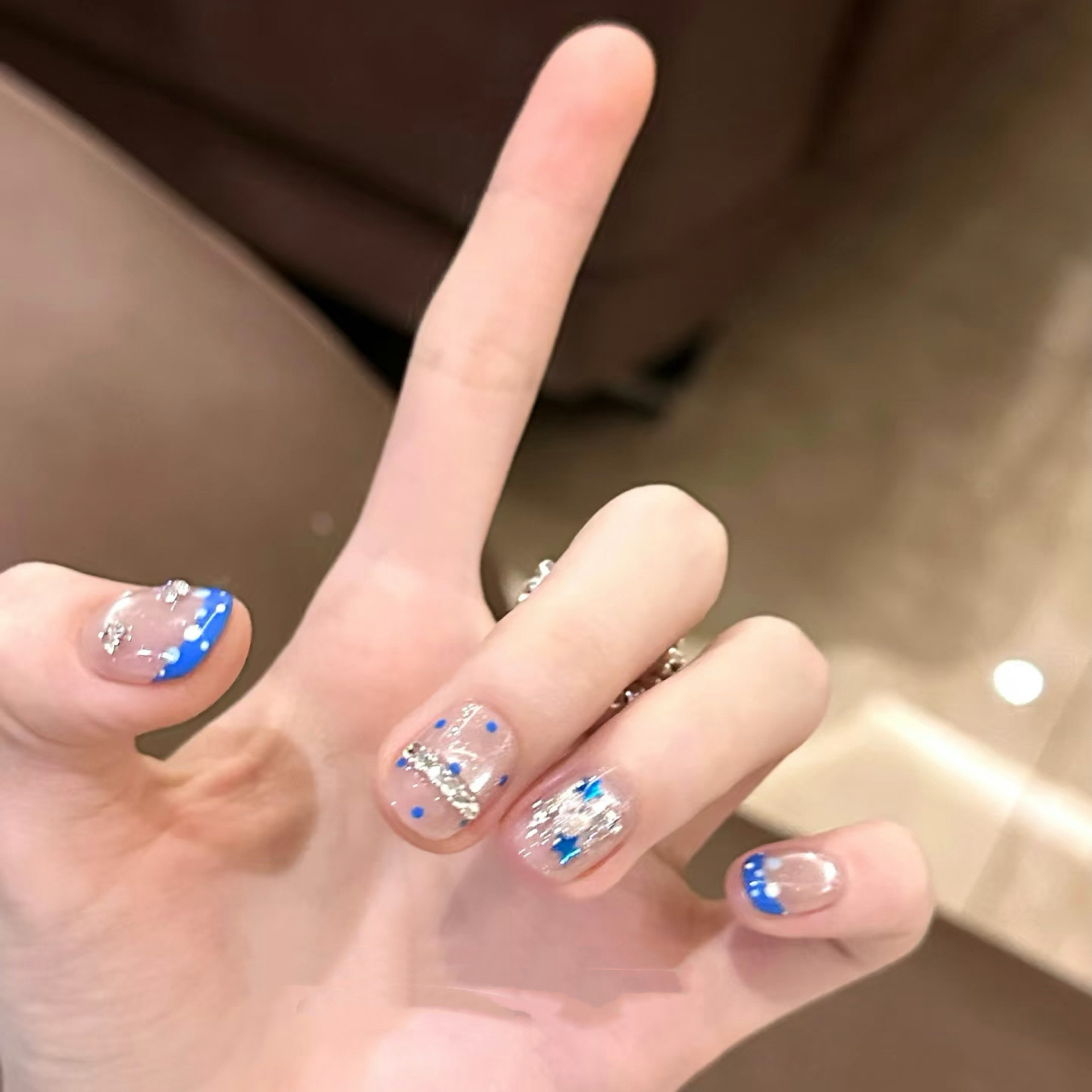 10 stuks handgemaakte korte Fr - Nail Art Full Cat Eye recensie en prijs