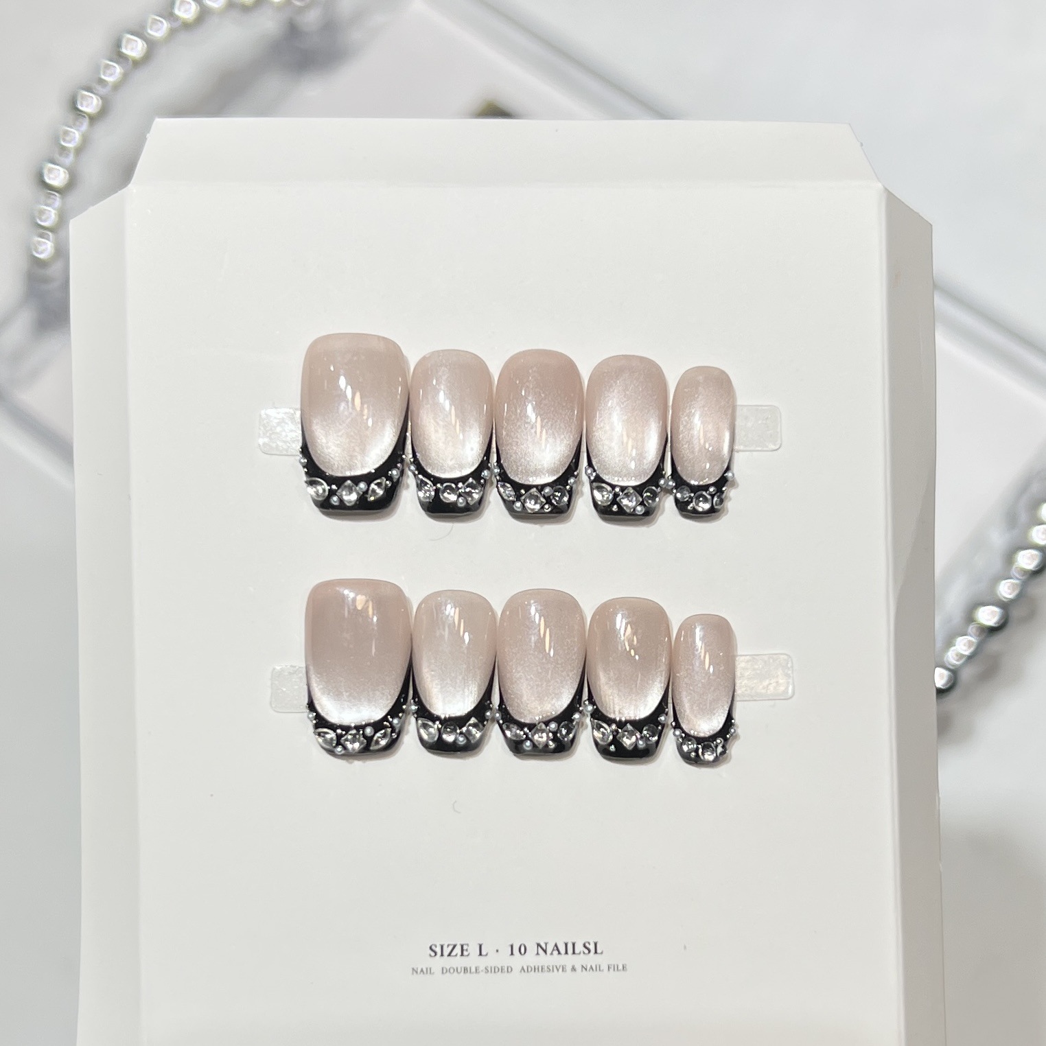 10 stuks zwarte kattenogen opd - Nail Art French recensie en prijs