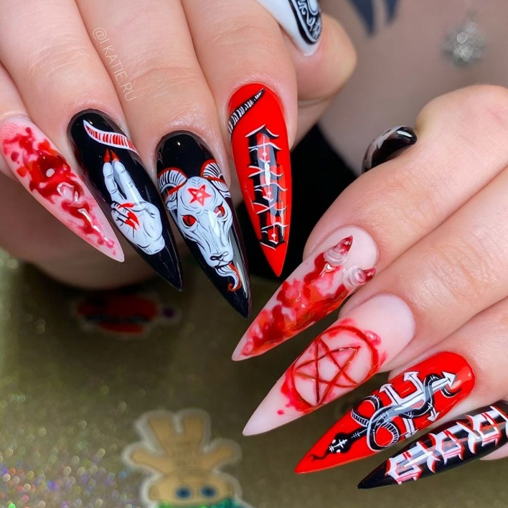 24PCS Halloween Lange Stiletto - Nail Art Vampire recensie en prijs