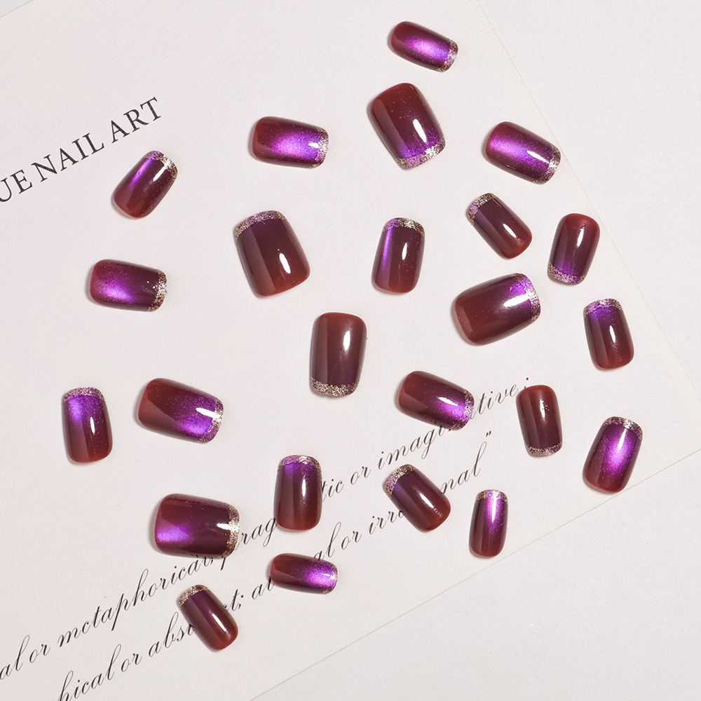 Korte vierkante nepnagels voor - Nail Art Full Cat Eye recensie en prijs