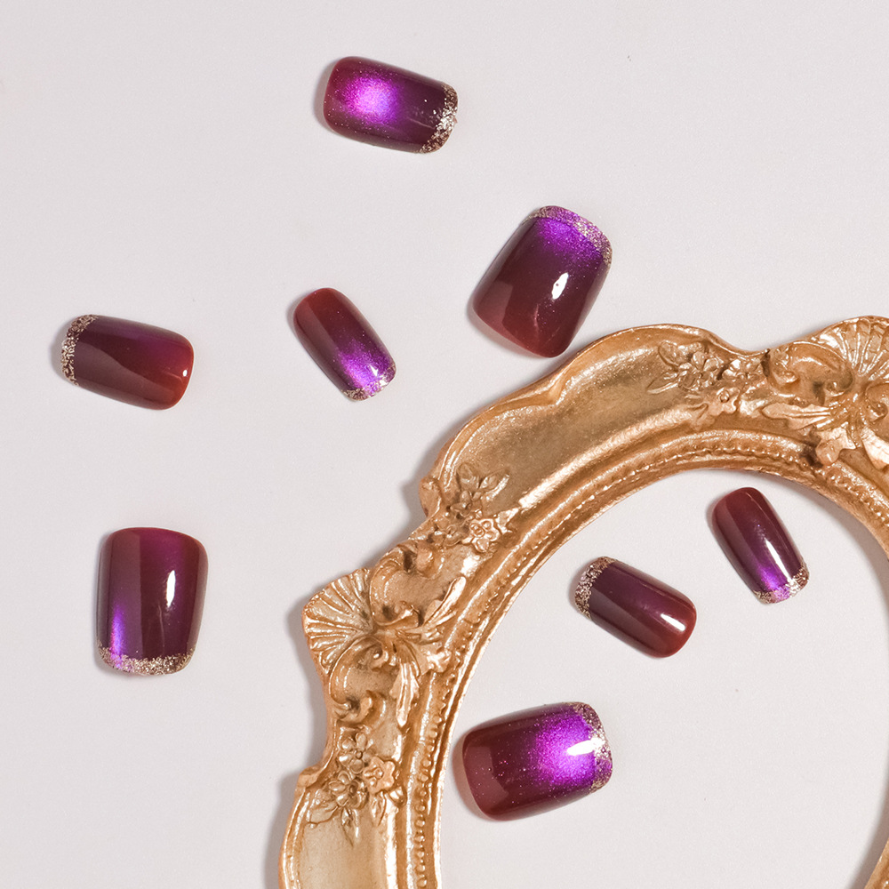 Korte vierkante nepnagels voor - Nail Art Full Cat Eye recensie en prijs