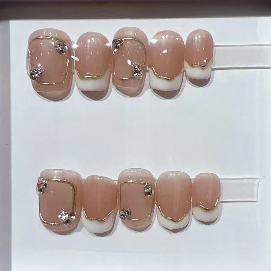 10 stuks korte vierkante Frans - Nail Art French recensie en prijs