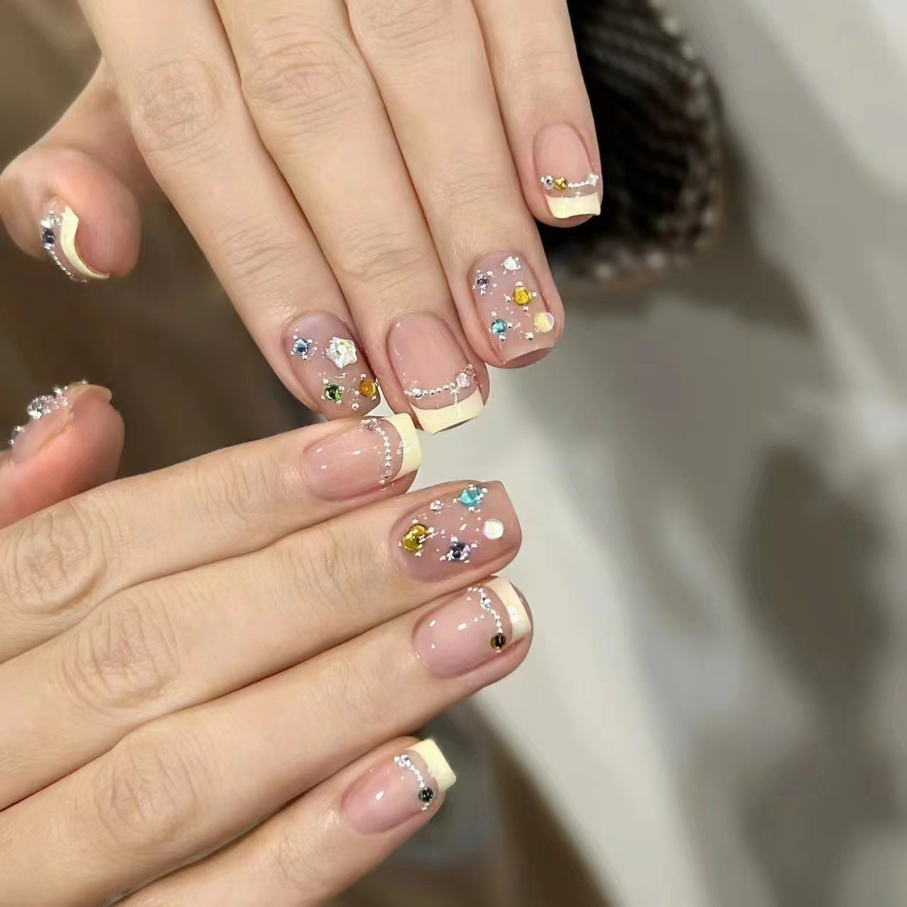 10 stuks korte vierkante Frans - Nail Art French recensie en prijs