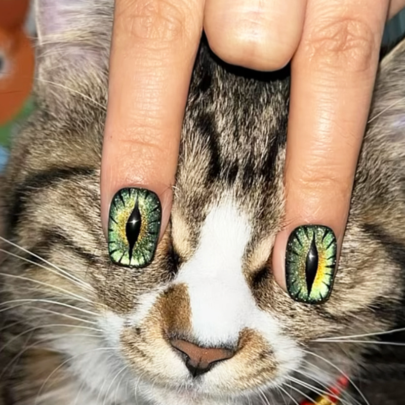Korte nepnagels voor vrouwen,  - Nail Art Full Cat Eye recensie en prijs