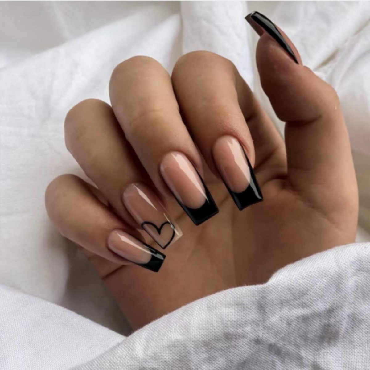 24 stks Zwarte Franse Nep Nage - Nail Art French recensie en prijs