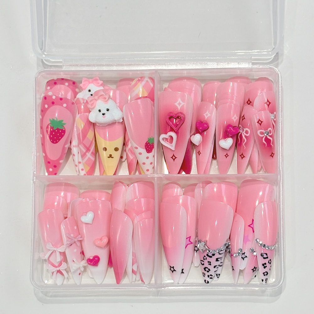 96 stuks roze lange stiletto o - Nail Art Y2K recensie en prijs