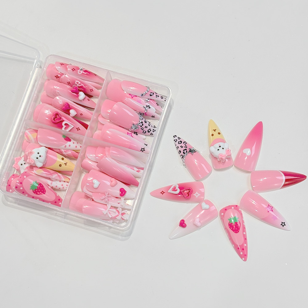 96 stuks roze lange stiletto o - Nail Art Y2K recensie en prijs