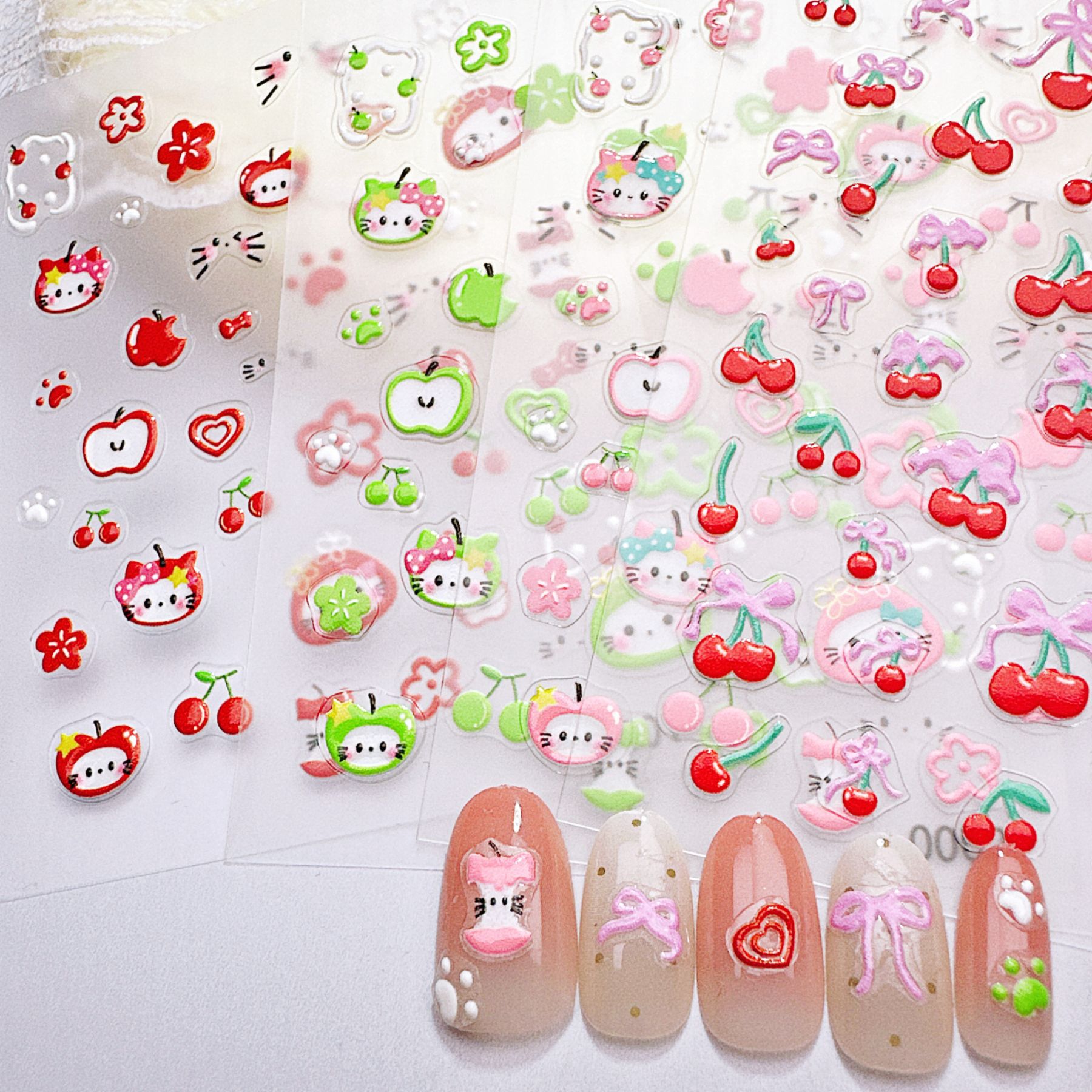 1 Stuks Groene & Rode Appel Ki - Nail Art Red Cherry recensie en prijs
