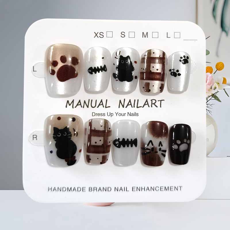 10 stuks leuke cartoon zwarte  - Nail Art Pink recensie en prijs