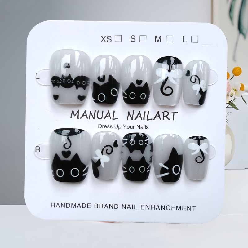 10 stuks leuke cartoon zwarte  - Nail Art Pink recensie en prijs