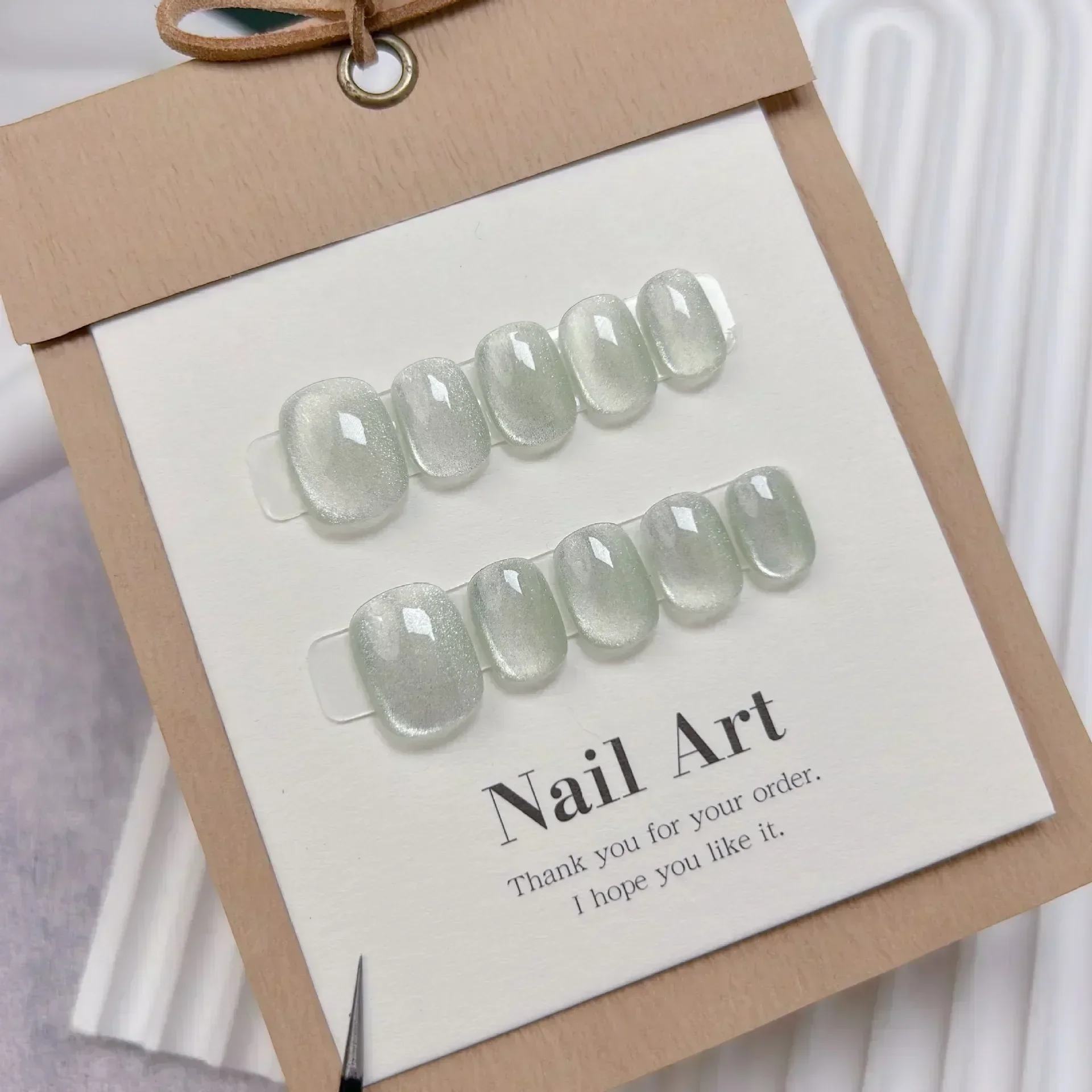 10 stuks korte handgemaakte li - Nail Art Full Cat Eye recensie en prijs
