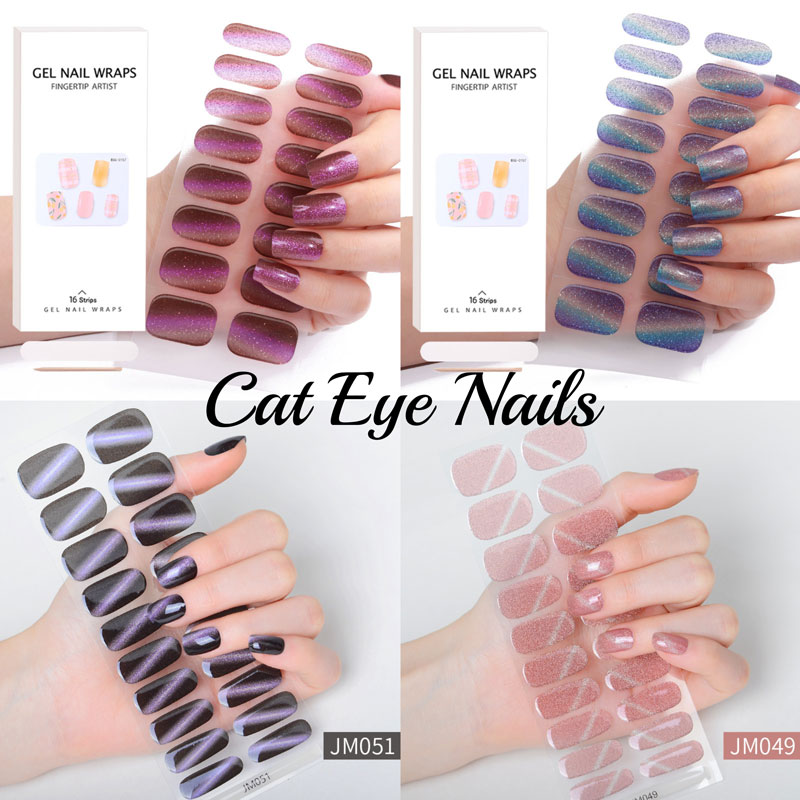 Semi-cured Gel Nail Sticker Vo - Nail Art Full Cat Eye recensie en prijs